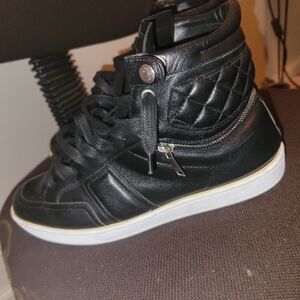 Saint Laurent Black Quilted High-Top Sneakers